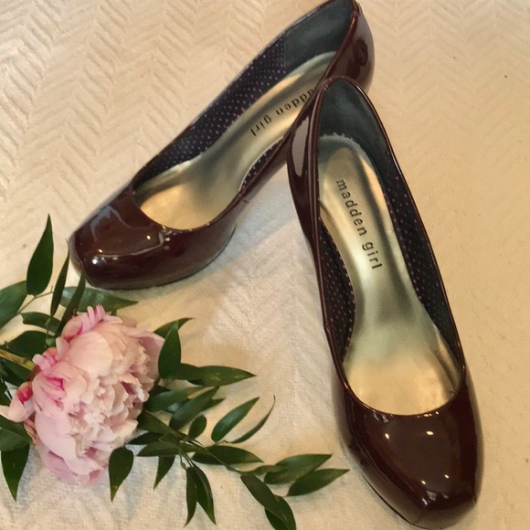 Madden Girl Shoes - Madden Girl burgundy Greta platform pumps